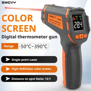 SWEVY Industrial High Precision Thermometer Gun, Kitchen Baking Temperature Detector, Handheld Oil Water Infrared Thermometer