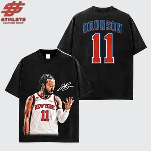 [LEO]Jalen Brunson 11 Vintage Basketball Graphic T-Shirt, New York Hoops Star Tee, Clutch Guard Streetwear Shirt, Premium Cotton Unisex Sports Fan Gift for Basketball Lovers