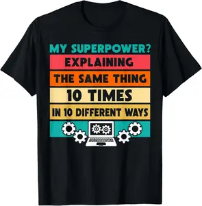 Cotton Graphic Tees Streetwear Technology Computer Engineer Programmer IT Tech Support T-Shirt