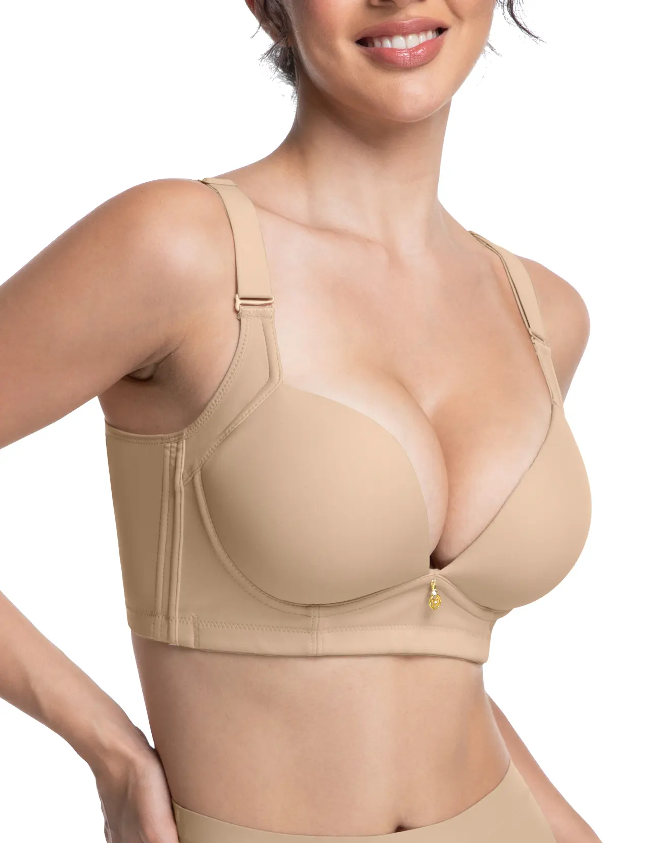 FallSweet Wireless Add 2 Cups Padded Plunge Bras Back Smoothing Push Up Brasieres FallSweet Wireless Add 2 Cups Padded Plunge Bras Back Smoothing Push Up Brasieres