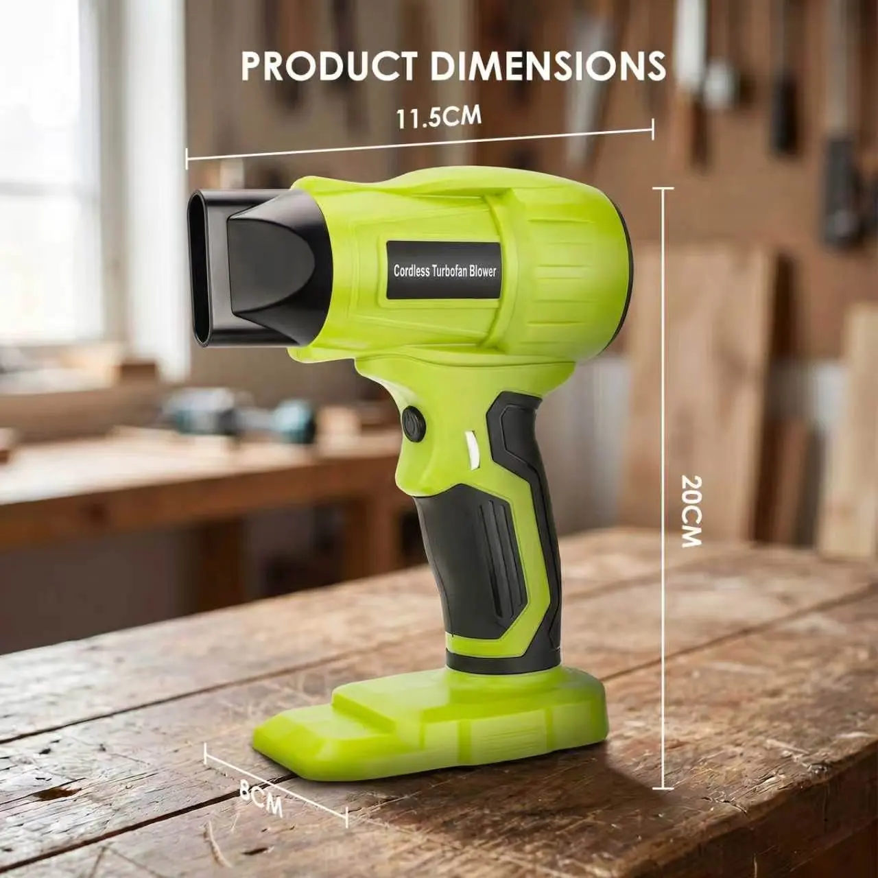 Cordless Air Duster & Turbofan Blower Compatible with Ryobi 18V ONE+ Batteries, 96,000 RPM Brushless Motor, 40m/s Handheld Electric Blower for Dust Cleaning, Leaf & Snow Removal, 5 Nozzles Included