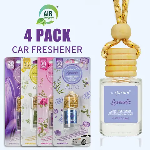 4 Pack Air Fusion Hanging Car Air Freshener – Fragrance Oil Diffuser with Essential Oils – 120 Days Long-Lasting Aromatherapy Scents for Automobiles,17 Fragrances