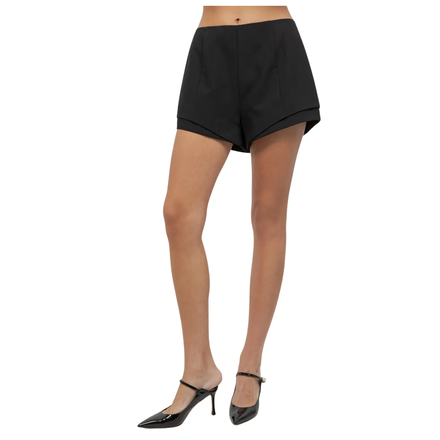 Black Tailored Mini Shorts