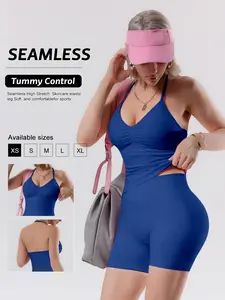 New Women's Sport Yoga Tank Top, Strapless Halter Backless Outerwear, Running Fitness Shirt, Tummy Compression Shirts, Stylish Gym Wear for Ladies, Compression Gym Vests