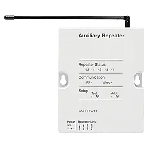 Lutron RadioRA 2 AUX Repeater, 120V, White, RR-AUX-REP-WH