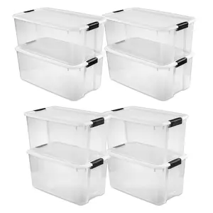 Sterilite 116 Qt Clear Storage Tote, 4 Pack, & 70 Qt Clear Storage Tote, 4 Pack