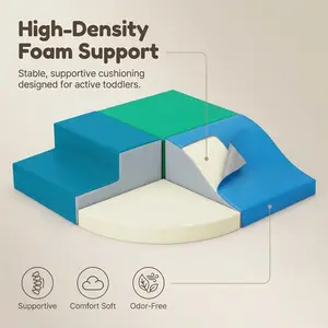 TODIBY Toddler Foam Climbing Blocks: Safe Non-Slip High-Density Foam Play Set, Easy-Clean Indoor Climber for Busy Parents & Active Kids