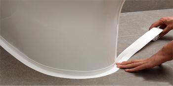 Caulk Tape, Toilet Caulk Strip Waterproof, Traditional Caulking Replacement, Caulking Sealant Tape for Kitchen, Sink, Bathroom, Countertop, Shower, Bathtub Edge Protector (3.2m) Brush