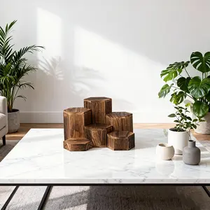 Hexagonal Display Base Set, Tool-Free Load Design, Multi-Scene Display Rack System, 6-Piece Stand Kit, Ideal for Various Displays