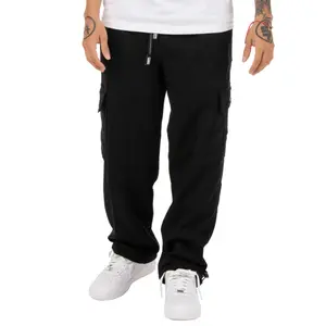 PROCLUB Men's Heavyweight Fleece Cargo Pants Casual Loose Fit Elastic