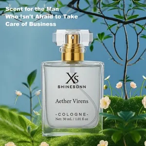 SHINESONN Aether Virens Men's Cologne, with lavender as the top note, floral and fruity middle note, and sandalwood and mint as the base note. Fresh woody floral scent, 30 ml (1.01 fl oz). First choice for business people, ideal for holiday gifts.