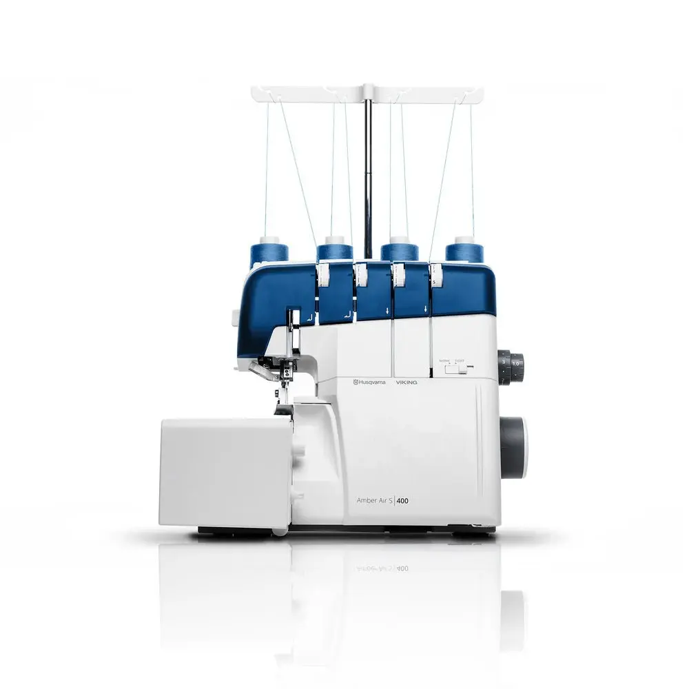 Viking Amber Air S 400 Overlock Sewing Machine - 15 Built-in Stitches, 4-3-2 Thread Capability, Automatic Gathering, Bright LED Lighting, Adjustable Built-in Needle Threader, Clean Edges, Consistent Performance, Craft Room, Sewing Hacks, Diy Sewing