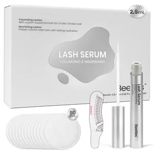 Beetles Lash Serum for Eyelash Growth, Eyelash Growth Serum with Gentle Advanced Formula to Boost Longer Fuller Thicker Looking Lashes with 50pcs Clean Pads and Eyelashes Ruler Gift for Women