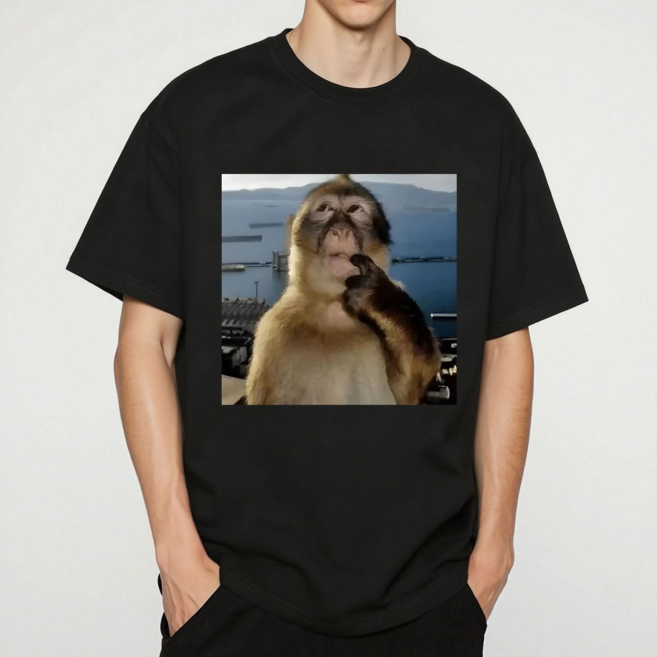 Monkey Thinking Meme Tshirt,Funny Meme Tshirt,Trending Tshirt Modern Fit Menswear Top.