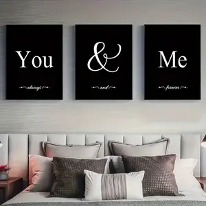 Modern Nordic Style Canvas Poster Set, 3pcs Wall Art Decor for Living Room Bedroom Dining Room, Perfect Gift for Lovers
