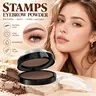 QIUFSSE 6-In-1 Eyebrow Shaper Set (6-Step Brow Kit) - Smudge-Proof Stamp, Pomade, Full Cover Powder, Stencils, Brushes for All Skin, At-Home DIY Brow Makeup Application