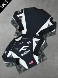 Men's Camouflage Racing Car Print Pullover Hoodie, Long Sleeve, Loose Fit Short Design, Casual Daily Wear & Back to School, Gift Idea