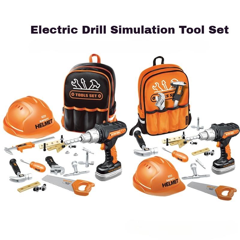 ToolKitToyforKids Kids 19PCS Tool Set -Construction Electronic Drill, Pretend Play forToddlers Aged 0-7, Birthday Giftfor Boys and Girls 4-6 Years Old   RealisticPlaySet  tool box toy Christmas gift stocking fillers gift，educational toy for kids