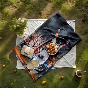 1 piece Baseball player waving hand to celebrate a home run moment. themed flannel blanket - Modern-style all-season flannel blanket, suitable for sofas and beds, super soft and comfortable, digital print design, 100% polyester material, machine