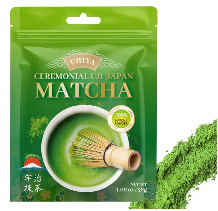 Authentic Japanese Matcha Powder, Uji Matcha 100% Pure No Additives for Latte, Smoothies & Baking, 1.06 Oz Green