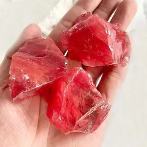 Raw Finish Cherry Quartz Crystal Chunks, Natural Rock Healing Mineral, 1PCS Semi-Finished Natural Crystal for Wellness, Wellness Gift (Jewelry Accessories & Derivatives)