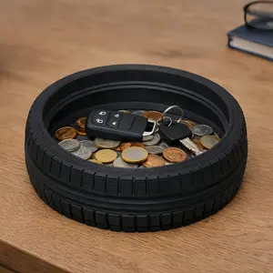 Tire Storage Box, Novelty Car Tire Organizer Tray, Home Decor Shelf, Key and Coin Holder, Perfect Gift for Motorcycle Enthusiasts