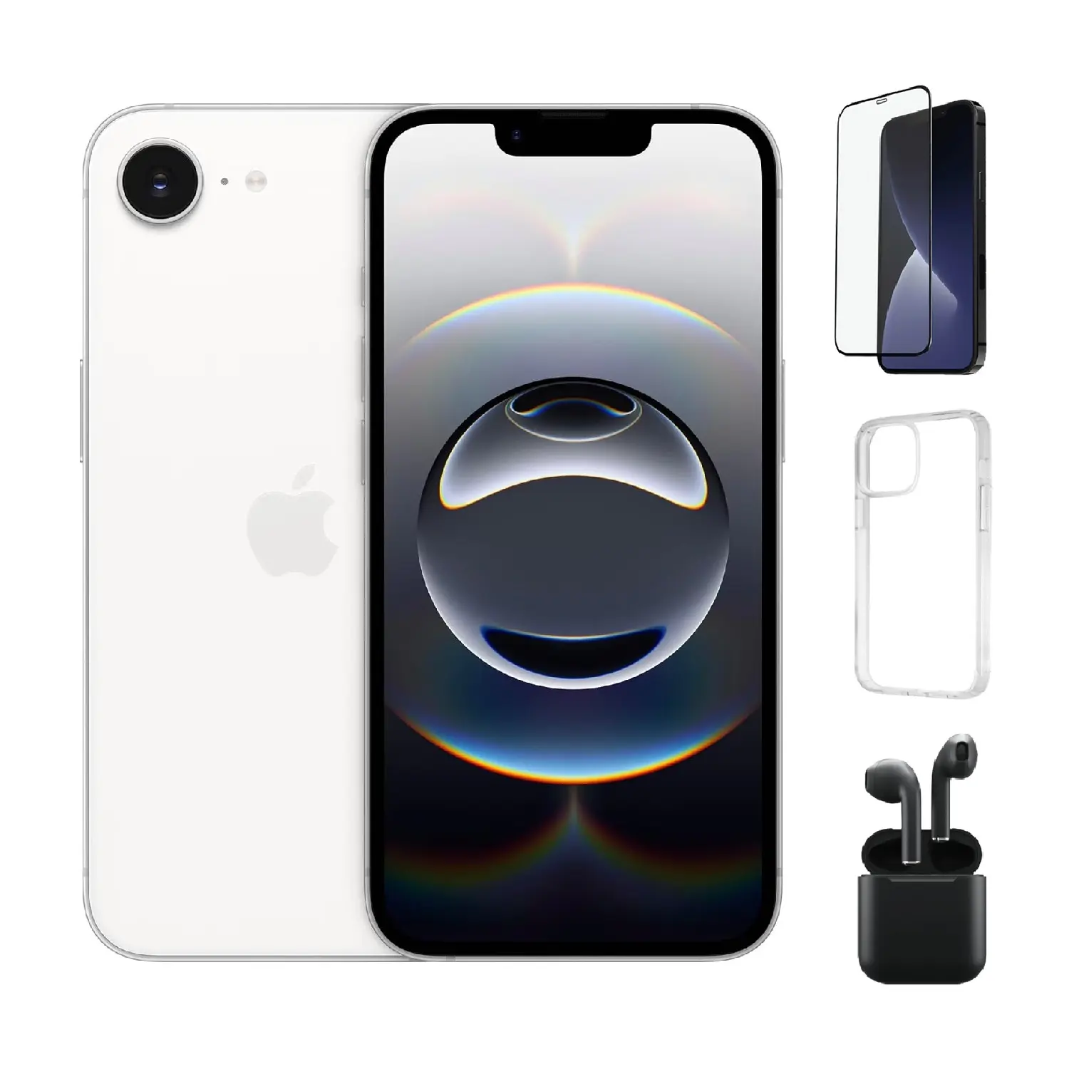Refurbished iPhone 16e (Unlocked)-Acceptable Condition with Case, Wireless Earbuds,Tempered Glass Screen Protector & 1 Year Warranty A3212