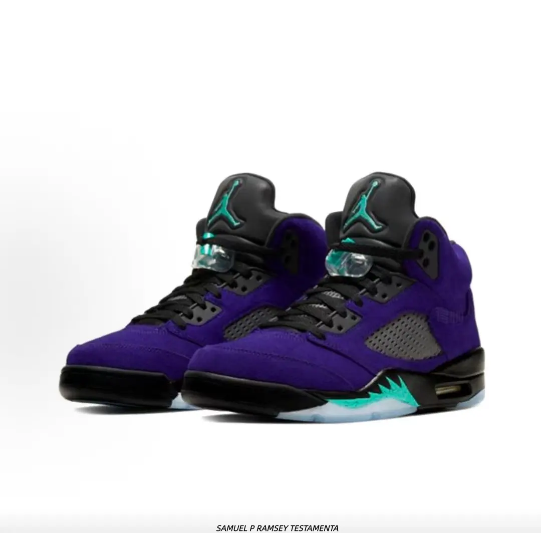 Dark Purple Suede High-top Trainer Black Upper Details Visible Air Cushion Street Sneakers