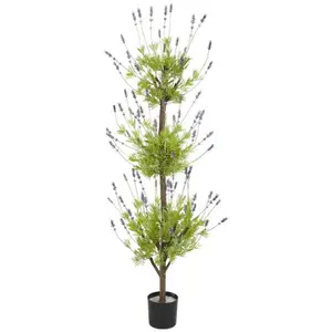 212 MAIN 4 ft (42 in) Multi-Level Lavender Topiary Artificial Tree, 40 to 49 in Indoor Decorative Plant, Attract Attention Artificial Trees Flowers Interior Home Decor Accent