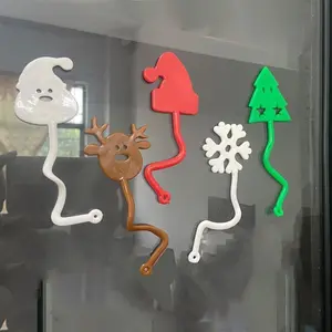 10-50Pcs Christmas TPR Soft Glue Sticky Santa Reindeer  Sticky Palms Wedding Guest Gift Carnival Christmas Gift Pack Rewards