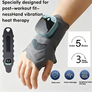 Upgraded Hand Massager with Heat,USB Rechargeable Heated Hand Massager For Arthritis & Carpal Tunnel - 5 Modes 9 Levels for Hands & Wrist Pain Relief, Portable Hand Relaxation,Gift for Mom,Women Men Xmas Gift, Daily Care for Outdoor, Work, Cycling, Skiing