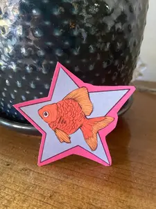 Goldfish Star Sticker, Glossy and Waterproof