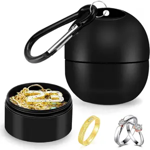 Z-KC50   Travel Ring & Jewelry Keychain Holder - 3 Layers, Small Necklace & Bracelet Holder for Gym Sports Bag (Black 3 Layer)