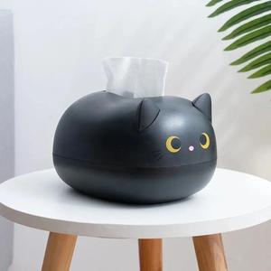 cartoon cat design tissue box, 1 count multifunctional home decoration paper box for kitchen, home essentials