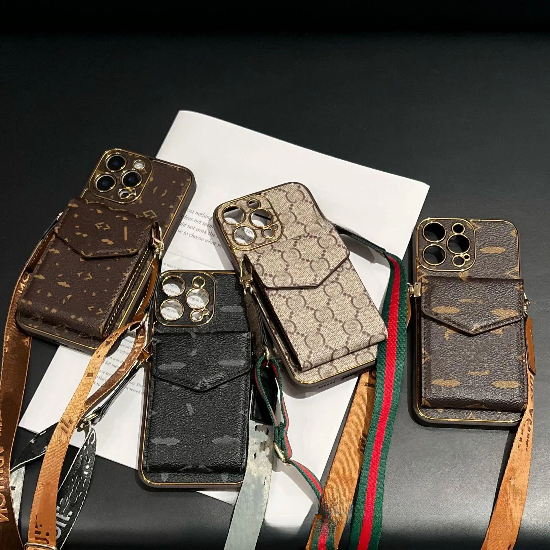 Crossbody Suitable For 16promax Leather Mobile Phone Case IPhone13 High-End Apple 15 Light Luxury Card Holdertuff phone cases.Zhe.studio cute phone case.curious george phone case.cutephonecases.tiktok shop deals.