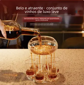 Elegant Crystal Wine Ensemble with Decanter Set - Premium Glass Decanter & Goblets for Luxurious Wine Tasting