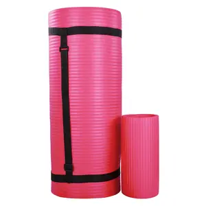 BalanceFrom Fitness 1" Extra Thick Yoga Mat w/Knee Pad and Carrying Strap
