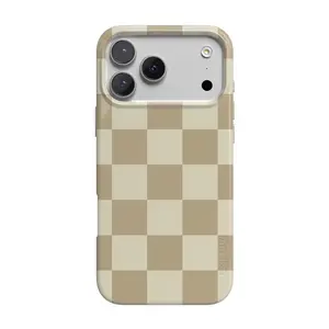 Casely iPhone 17 Pro Case | Fit Check | Neutral Checkerboard | Compatible with MagSafe | Classic Ultra Thin Design