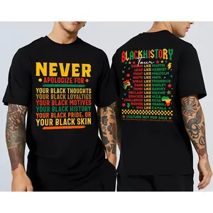 100 Percent Cotton Double Sided Black History Tour T Shirt Featuring I Am Black Everyday Print Perfect for BHM2026 and Birthday Gifts