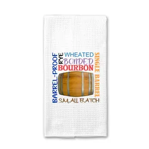 Funny Bourbon Sayings Bar Towel for Home Bar and Kitchen Decor - Hanging