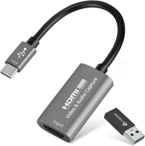 Video Capture Card, USB 3.0 HDMI to USB C Capture Card, 4K 1080P60FPS Capture Devices for Gaming Live Streaming Video Recorder, for Windows  OS System PS4/5   Steam OBS