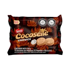 Nestle Cocosette Sandwich - Cookie Filled with Coconut Cream - 12 Packets with 4 Cookies Each - Ideal Snack Biscuit Sweet