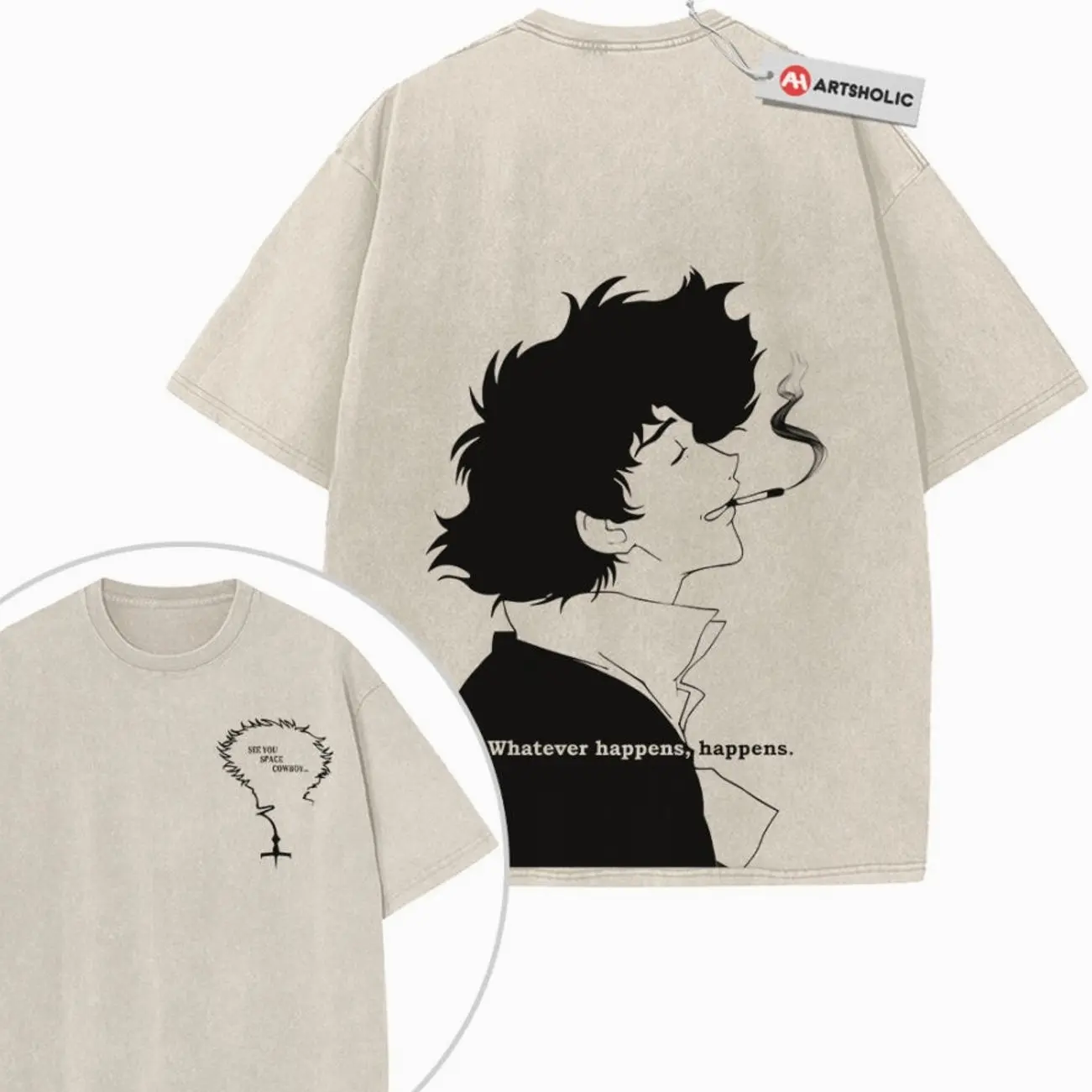 Spike Spiegel Shirt, Cowboy Bebop Shirt, Anime Shirt, Vintage T-Shirt 2-Sided