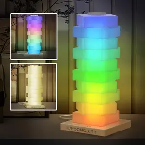 RGB Dream Color Cube Light for Game Room Bedroom Streaming Room, USB Powered LED Customizable Tower Lamp, Room Decoration Table Lamp, LED Mood Light