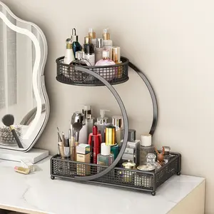 Cosmetic Storage Box Makeup Organizer Box Vanity Organizer Bathroom Washstand Shelf Desktop Lipstick Skincare Storage Rack