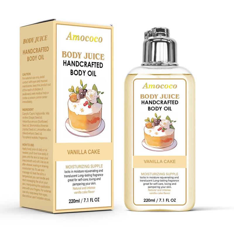 Handcrafted Body Juice Oil - Moisturizing & Nourishing - Anti-Cracking & Dryness - Daily Body Care Moisturizer with 5-Fragrance - Essence Oil moisturising moisturiser perfumed lotion Honey Almond Milk Body Oil Moisture Hydrating peach Cosmetic   body  oil