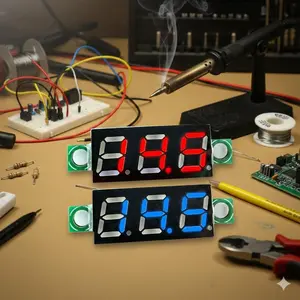 0.28" Led display Digital Voltage Tester, Portable Multimeter for Car battery Diagnostics, Electronic Repair Tool, Essential for DIY Electrical Projects and Precise DC Measurement.