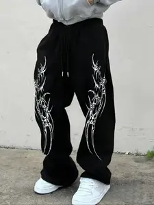 Casual Loose-Fit Affirmation Sweatpants, Drawstring Waist, Comfortable Street Style, Perfect for Daily, Sports, and Gatherings
