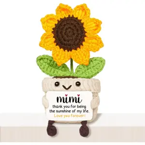 Mimi Gifts -  Crochet Funny Cute Sunflower, Gifts for Mimi from Grandchildren, Present for Mimi on Birthday Christmas Mother's Day
