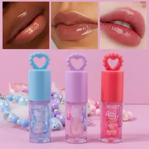 3 Color Lip Glaze with Chain for Smooth, Hydrated Lips, Perfect for Dry Lips, Stylish Gift for Her, Long-Lasting Moisturizing Effect, Hydrating